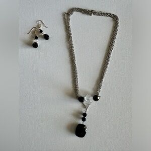 Black Crystal necklace and earrings